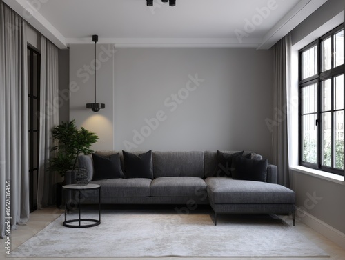 A modern living room featur...
