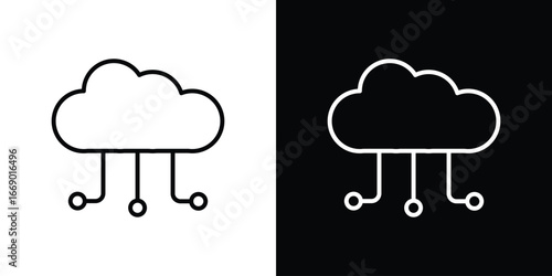 Network cloud icons, vector best stroke icon EPS