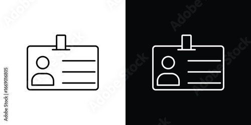 ID badge icons, vector best stroke icon EPS