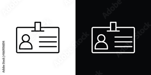 ID badge icons, vector best stroke icon EPS
