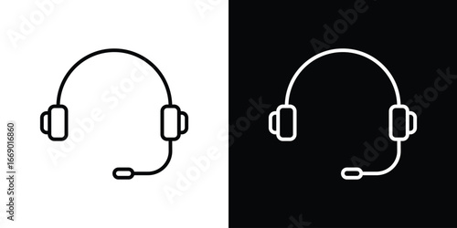Headset icons, vector best stroke icon EPS