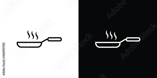 Frying pan icons, vector best stroke icon EPS