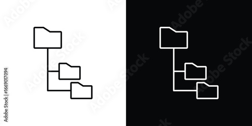 Folder tree icons, vector best stroke icon EPS