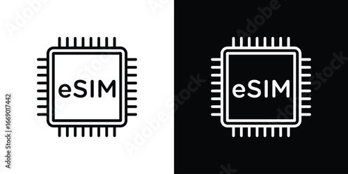 ESIM icons, vector best stroke icon EPS