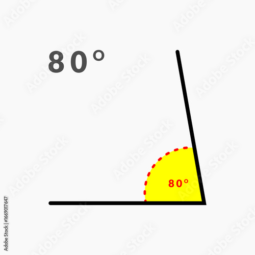 80 degree angle icon in mathematics