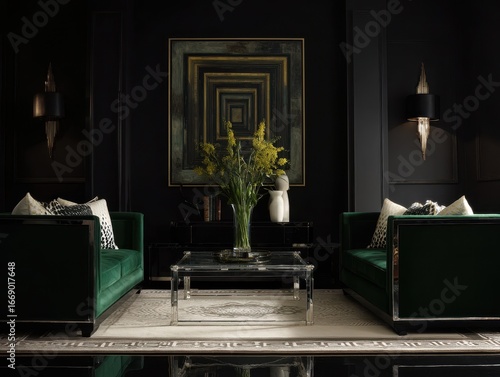 Luxurious dark green velvet...