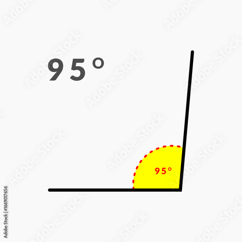 95 degree angle icon in mathematics