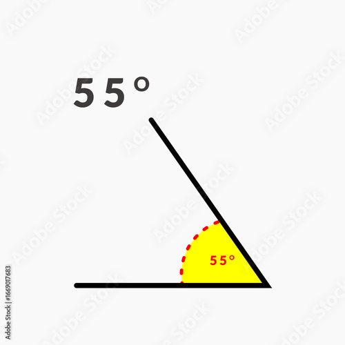 55 degree angle icon in mathematics