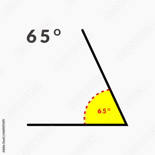 65 degree angle icon in mathematics