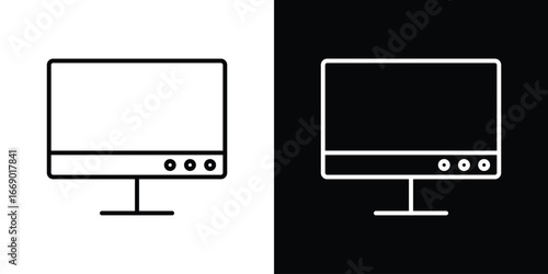 Computer screen icons, vector best stroke icon EPS