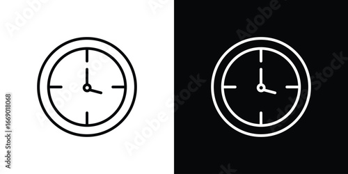Clock seven icons, vector best stroke icon EPS
