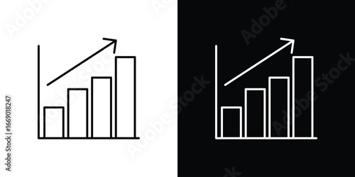 Chart histogram icons, vector best stroke icon EPS