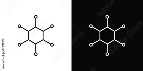 Chart connected icons, vector best stroke icon EPS