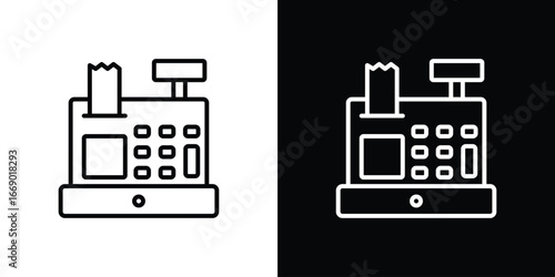 Cash register icons, vector best stroke icon EPS