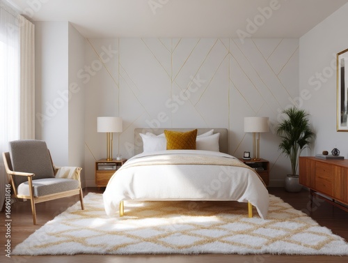 A sophisticated bedroom int...