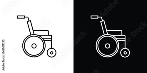 Wheelchair icons, vector best stroke icon EPS