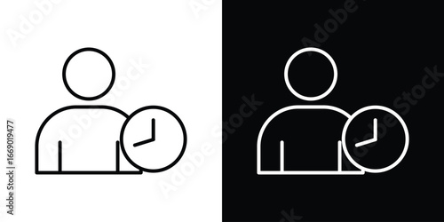 User time icons, vector best stroke icon EPS