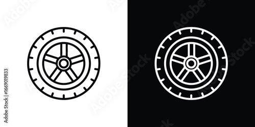 Tire icons, vector best stroke icon EPS