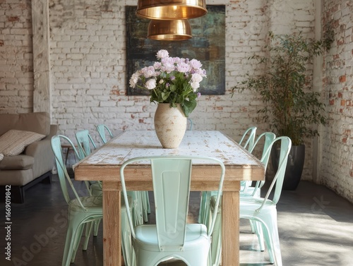 A light and airy dining are...