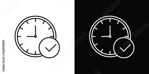 Time check icons, vector best stroke icon EPS