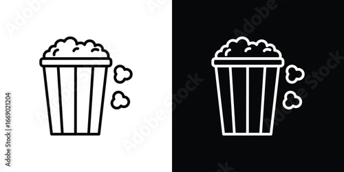 Popcorn icons, vector best stroke icon EPS