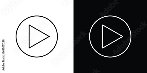 Play icons, vector best stroke icon EPS
