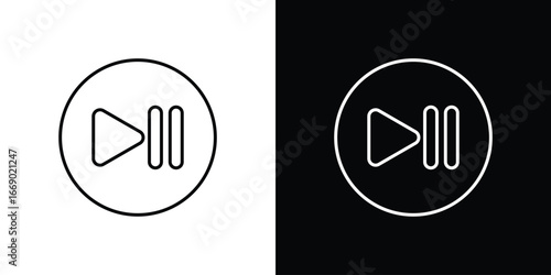 Play pause icons, vector best stroke icon EPS