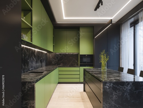 A contemporary kitchen desi...