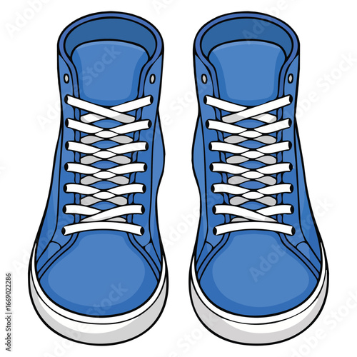 Realistic red sneakers vector illustration cartoon style isolated on white background