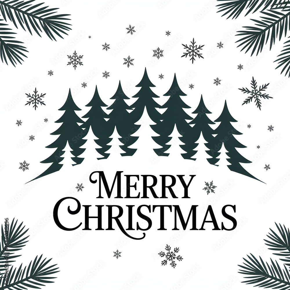 Obraz premium christmas tree with snowflakes