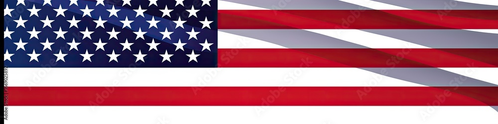 Naklejka premium A stylized depiction of a national flag, featuring red and white stripes, a blue canton filled with white stars, and subtle diagonal shading suggesting folds or movement. T