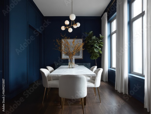 A sophisticated dining area...