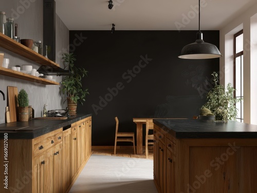 A stylish kitchen interior ...
