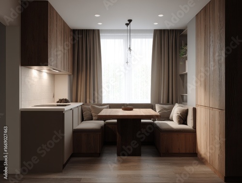 A cozy, modern kitchen nook...