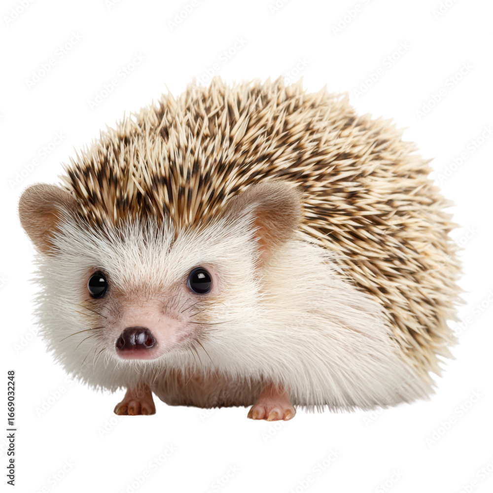 Obraz premium Adorable Hedgehog on Black Background - Cute Wildlife Portrait, Nocturnal Animal, Spiky Mammal, Studio Shot