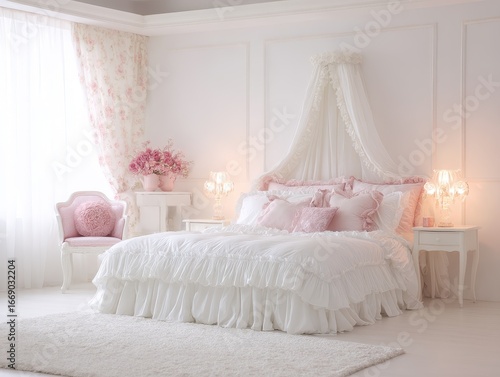 A charming bedroom, decorat...