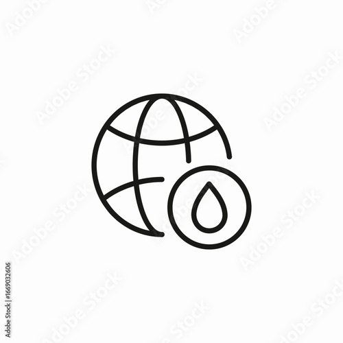 globe drop icon sign vector