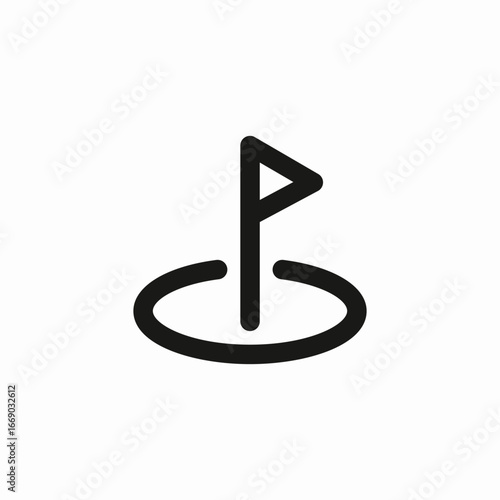 golf flag icon sign vector