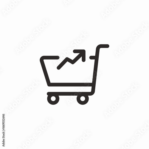 growth cart icon sign vector