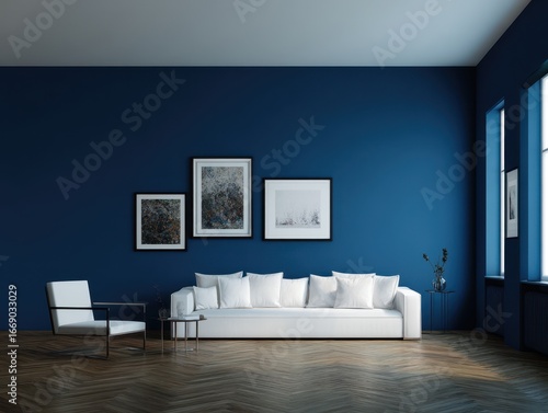 A stylish living room, feat...