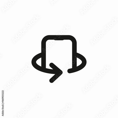 rotate phone icon sign vector