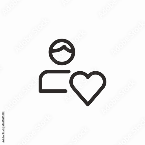 user heart icon sign vector