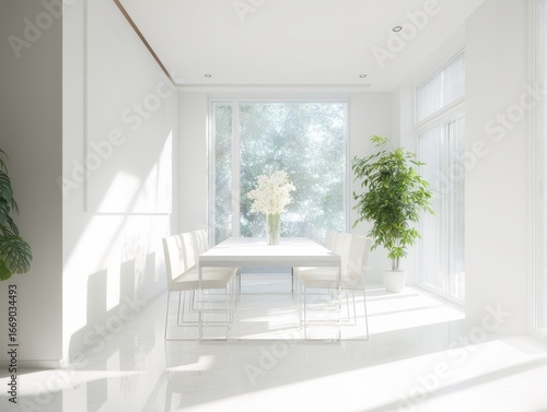 A bright and airy dining ar...