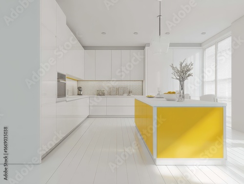 A bright, modern kitchen bo...