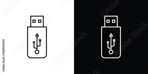 usb drive icon. Signs and symbols for mobile app, UI, UX