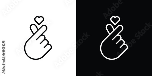 korean heart icon. Signs and symbols for mobile app, UI, UX