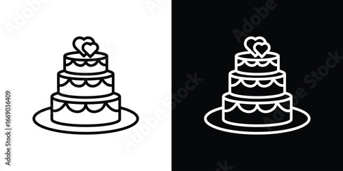 Wedding cake icon. Signs and symbols for mobile app, UI, UX