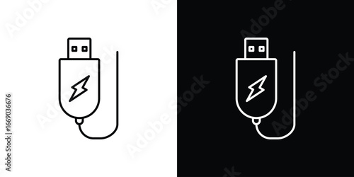 USB icon. Signs and symbols for mobile app, UI, UX