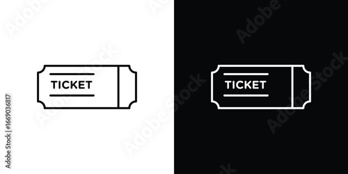 Ticket stub icon. Signs and symbols for mobile app, UI, UX