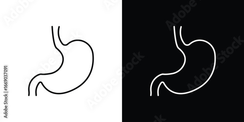 Stomach icon. Signs and symbols for mobile app, UI, UX